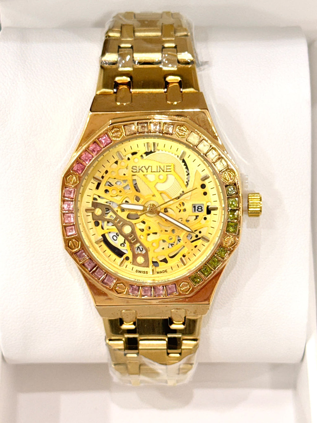 R1026019. Set de Reloj Skyline Esqueleto Gold