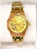 R1026019. Set de Reloj Skyline Esqueleto Gold