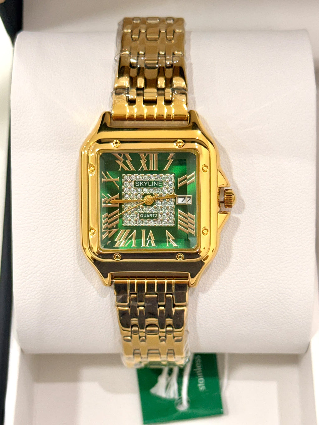 R1026025. Set de Reloj Skyline Premium Dorado y Verde